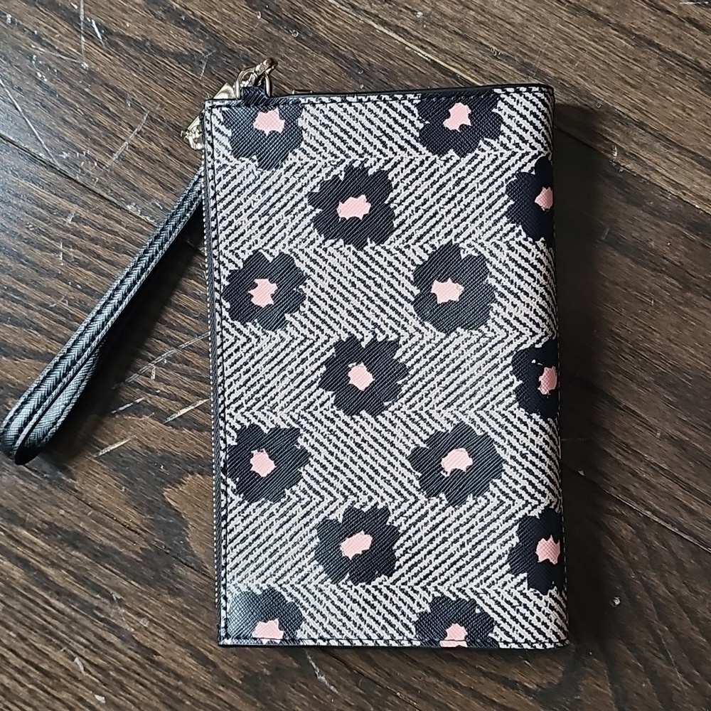 kate spade Black and Pink Floral Wristlet Clutch - Picture 3 of 5